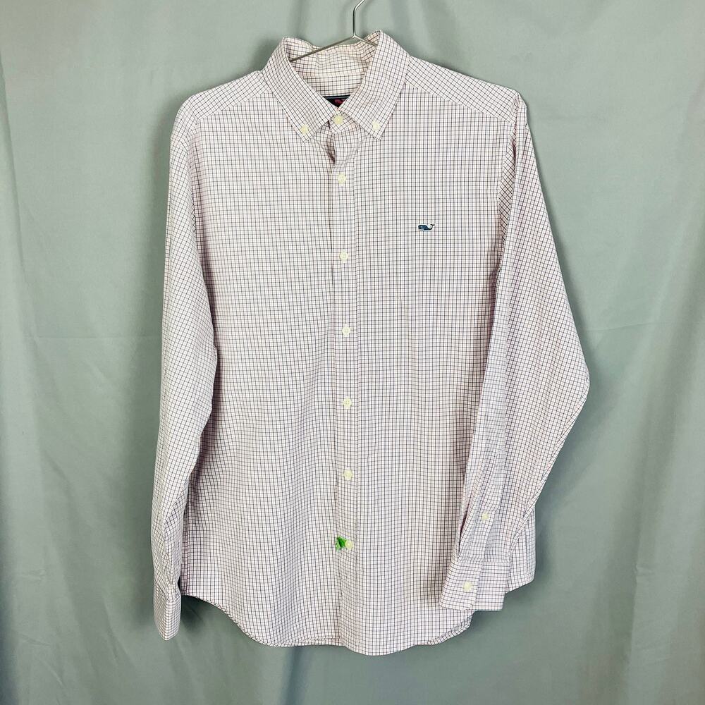 Vineyard Vines Button Down Shirt Mens S Pink Plaid Checkered Classic Fit READ
